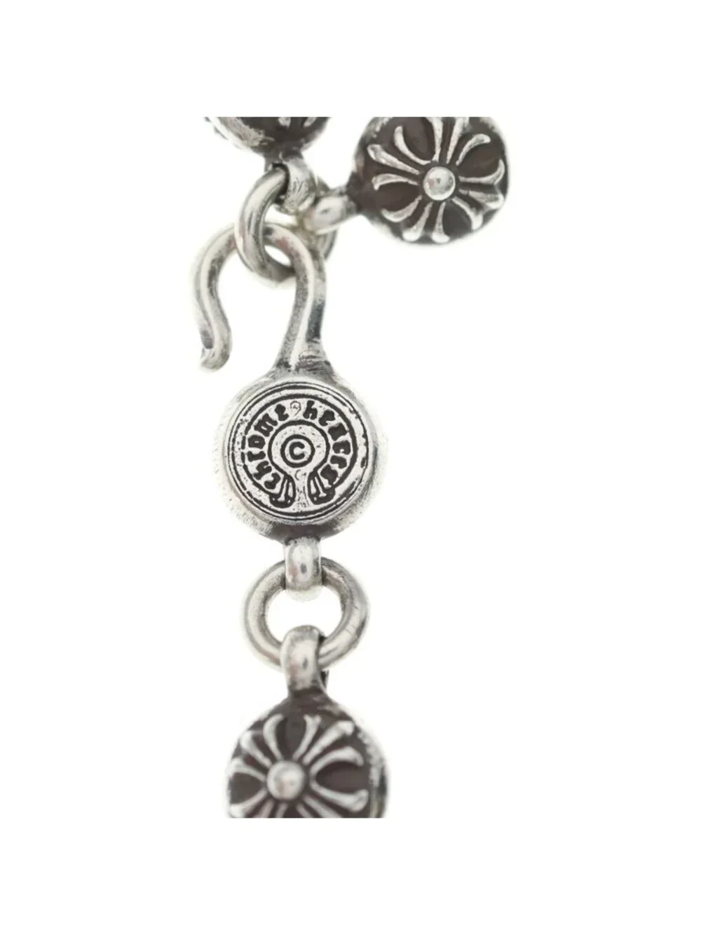 Chrome Hearts No2 Ball 2 Cross Bracelet Silver
